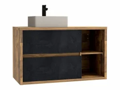 Mueble de baño suspendido con lavabo - cuarto de baño estilo loft - 100 cm - TIKITIKI^Vente-unique Online