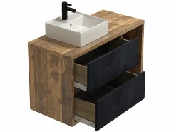Mueble de baño suspendido con lavabo - cuarto de baño estilo loft - 100 cm - TIKITIKI^Vente-unique Online