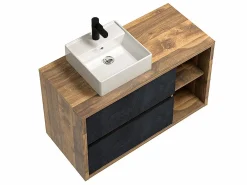 Mueble de baño suspendido con lavabo - cuarto de baño estilo loft - 100 cm - TIKITIKI^Vente-unique Online