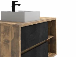 Mueble de baño suspendido con lavabo - cuarto de baño estilo loft - 100 cm - TIKITIKI^Vente-unique Online