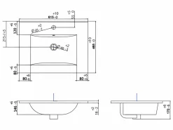 Mueble de baño suspendido con lavabo y columna, acanalado , 60 cm, ZEVARA^Vente-unique Sale