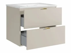 Vente-unique Mueble de baño suspendido con lavabo encastrado - - 60 cm - LAVENA Beige Discount