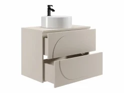 Mueble de baño suspendido con lavabo sobre encimera redondo - - 80 cm - VUTOMA^Vente-unique Best