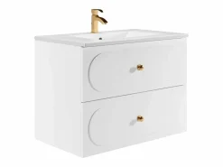 Mueble de baño suspendido con lavabo de encastre, 80 cm, SATOBAL^Vente-unique
