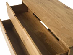 Vente-unique Mueble De Baño Con Doble Lavabo|Mueble de baño suspendido de teca clara con doble lavabo - 115 cm - BIMBING