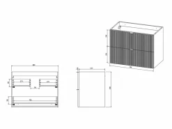 Vente-unique Mueble De Baño Simple|Mueble de baño suspendido con lavabo sobre encimera, mate, An80 cm, ZEVINI