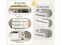 Mueble de bar de cocina extensible - y rotación 360° - 203x39x90 cm - 6 cajones - con estantes laterales -^ModernLuxe New