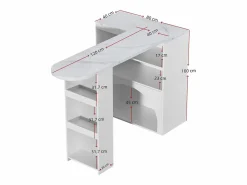 Mueble de bar extensible 120 (+80)×40×100 cm - con espacio de descanso para mascotas - estantes abiertos -^ModernLuxe Outlet