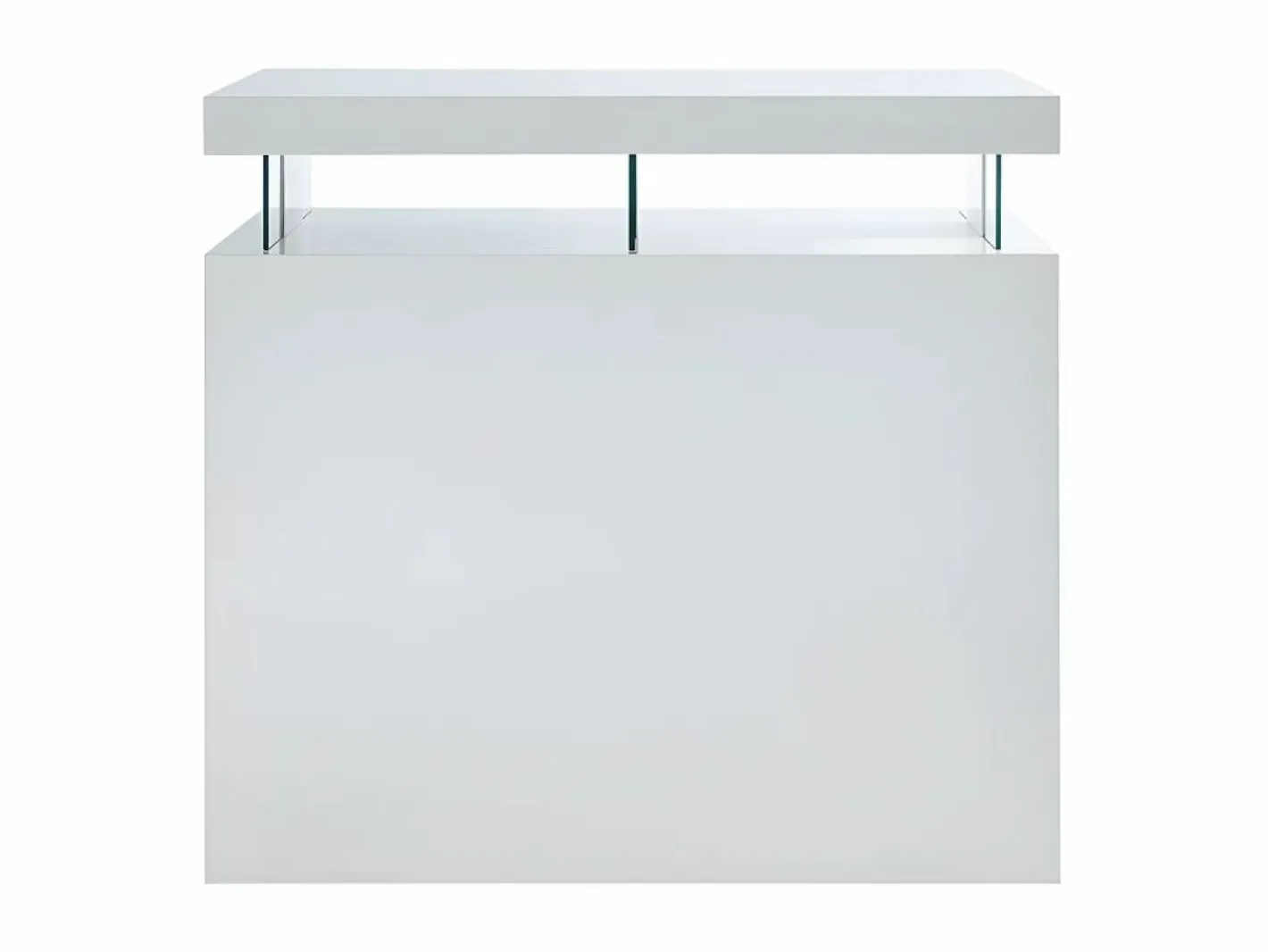 Vente-unique Mueble de bar FABIO - MDF lacado - Leds - 2 huecos Blanco Best