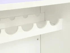 Vente-unique Mueble de bar FABIO - MDF lacado - Leds - 2 huecos Blanco Best
