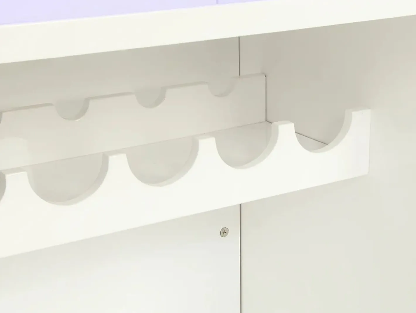Vente-unique Mueble de bar FABIO - MDF lacado - Leds - 2 huecos Blanco Best