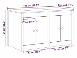 vidaxl Mueble de Cocina 106 x 55 x 64 cm Madera maciza de Pino Blanco Clearance