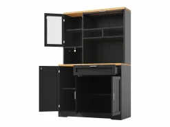 ModernLuxe Aparador De Cocina|Mueble de cocina - 104x40x180 cm - con 4 puertas y 1 cajón - con iluminación LED -