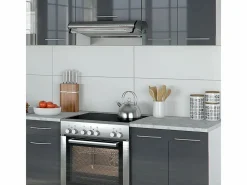 Vicco Mueble de cocina antracita brillo intenso/blanco 240x60x81.6 raul Gris antracita Outlet