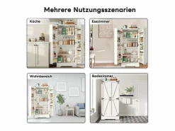 Mueble de Cocina, Aparador Alto de Cocina - 2 Puertas - 60 x 35 x 128,5 - Estantes Regulables - MDF -^Merax New