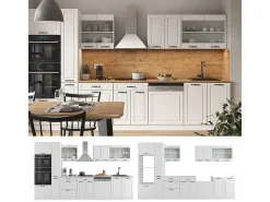 Mueble de cocina casa de campo blanca/blanca 350x60x81.6 r-line^Vicco Best