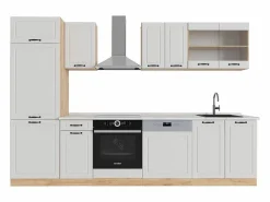 Mueble de cocina casa de campo blanca/roble dorado 300x60x81.6 r-line^Vicco Best