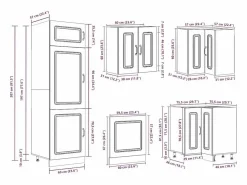 vidaxl Mueble de cocina Kalmar 14 piezas artesanal roble Color natural claro Clearance