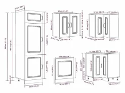 vidaxl Cocina Completa|Mueble de cocina Kalmar negra 14 piezas madera contrachapada