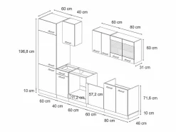 Vicco Mueble de cocina oro potencia roble/blanco 300x46x81.6 r-line Color natural oscuro Discount