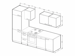 Vicco Mueble de cocina oro power roble/antracita 270x57.1x81.6 optima Color natural oscuro Best