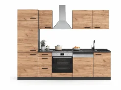 Vicco Mueble de cocina oro power roble/antracita 270x57.1x81.6 optima Color natural oscuro Best