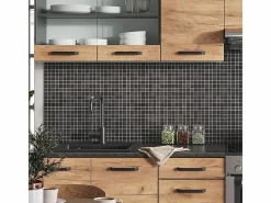 Vicco Mueble de cocina oro power roble/antracita 240x60x81.6 raul Color natural oscuro Outlet