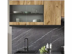 Mueble de cocina oro power roble/antracita 240x46x81.6 raul^Vicco Best