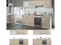 Vicco Mueble de cocina sonoma/blanco 240x60x81.6 raul Color natural claro Best