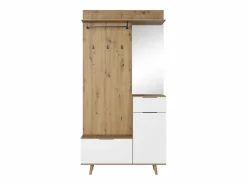 Mueble de entrada Nordic A roble artesanal / blanco 100 cm Color natural claro Sale