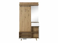 Mueble de entrada Nordic A roble artesanal / blanco 100 cm Color natural claro Sale