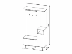 Mueble de entrada Nordic A roble artesanal / blanco 100 cm Color natural claro Sale