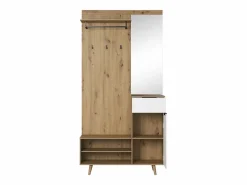 Mueble de entrada Nordic B roble artesanal / blanco 100 cm^ Outlet