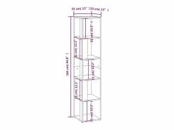 vidaxl Estantería|Mueble de esquina madera contrachapada 33x33x164,5 cm