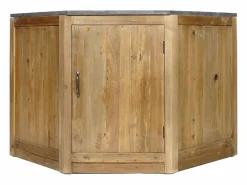 Made In Meubles Aparador De Cocina|Mueble de Esquina Rústico de Madera Reciclada con Puerta y Estante para Cocina - Estilo Industrial