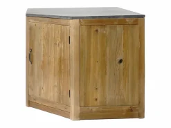 Made In Meubles Aparador De Cocina|Mueble de Esquina Rústico de Madera Reciclada con Puerta y Estante para Cocina - Estilo Industrial
