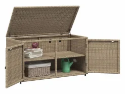 Armario De Jardín|Mueble de jardín 110x55x60,5 cm resina trenzada
