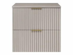 Mueble de lavabo, Cachemira, 60 x 57 x 46 cm, tirador dorado + Encimera Beige New
