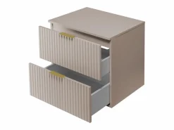 Mueble de lavabo, Cachemira, 60 x 57 x 46 cm, tirador dorado + Encimera Beige New