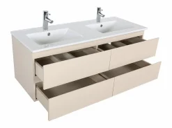 Mueble de lavabo doble de 120cm con encimera de cerámica y grifería cromada SORRENTO^ Best