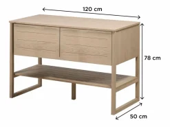 Mueble de lavabo doble de roble ATOLL^