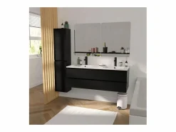 Mueble De Baño Con Doble Lavabo|Mueble de lavabo doble suspendido SORRENTO de 120 cm con encimera de cerámica