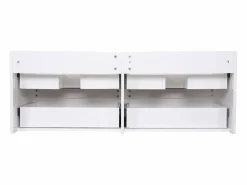 Mueble de lavabo doble suspendido SORRENTO de 120 cm con encimera de cerámica Blanco Outlet
