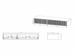 Mueble de lavabo flotante rayado, mate, 150 cm, ARNEGA^Vente-unique Outlet