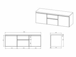 Mueble de lavabo suspendido en acabado roble, An. 150 x Al. 46 x Pr. 50 cm, JIMENA II^Vente-unique New