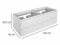 Mueble de lavabo suspendido SORRENTO de 4 cajones, 120 cm^ Online