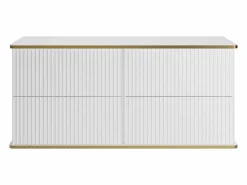 Mueble de lavabo suspendido con borde dorado acanalado, , 120 cm de ancho, KELIZA^Vente-unique Outlet