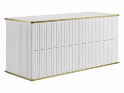 Mueble de lavabo suspendido con borde dorado acanalado, , 120 cm de ancho, KELIZA^Vente-unique Outlet
