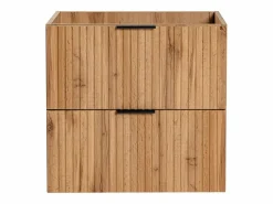 Mueble de lavabo suspendido con acabado ranurado, natural claro, 60 cm de ancho, ZEVARA^Vente-unique Discount