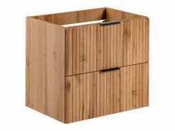 Mueble de lavabo suspendido con acabado ranurado, natural claro, 60 cm de ancho, ZEVARA^Vente-unique Discount